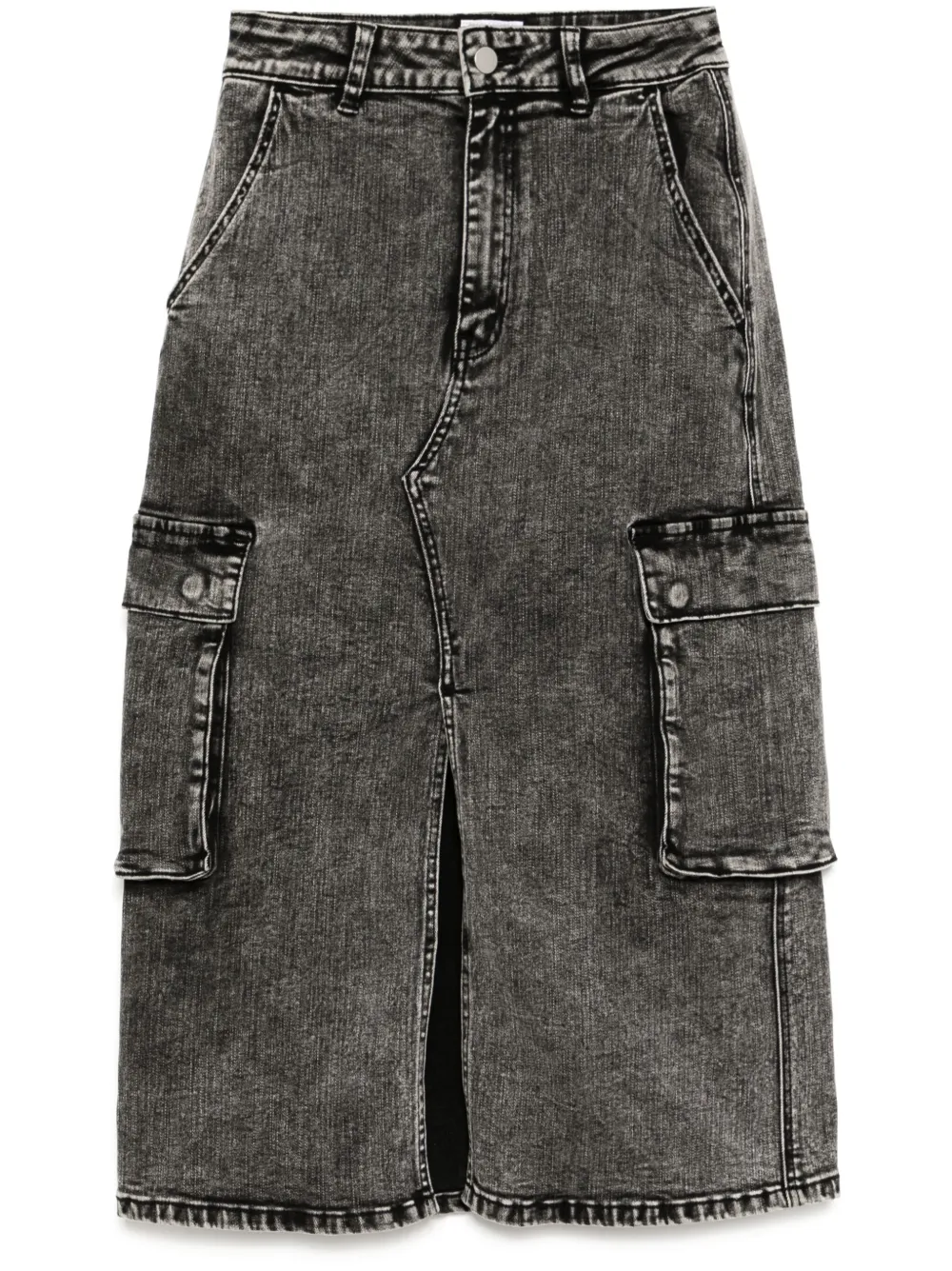 denim cargo skirt