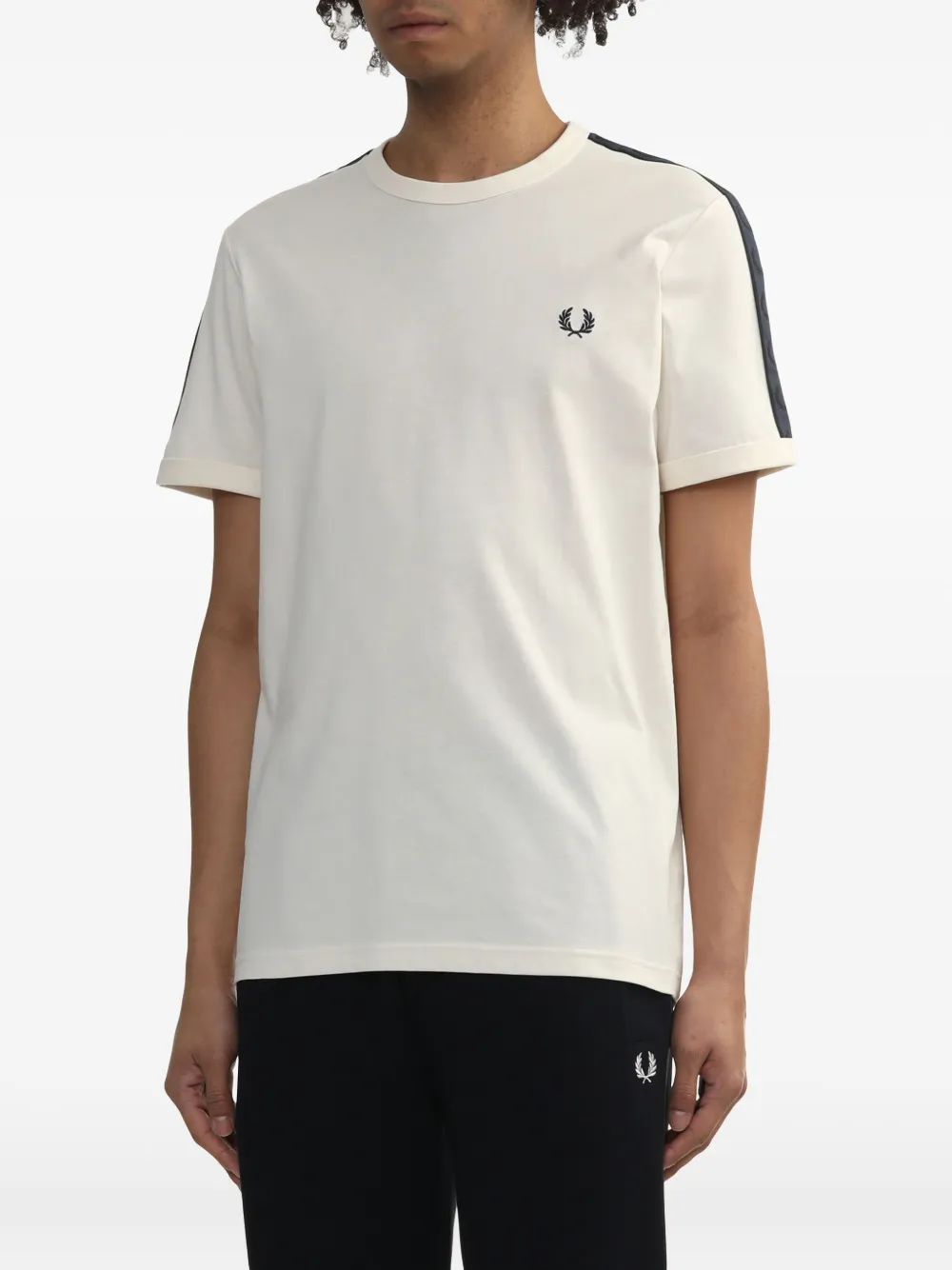 Fred Perry T-shirt met contrasterende band Beige