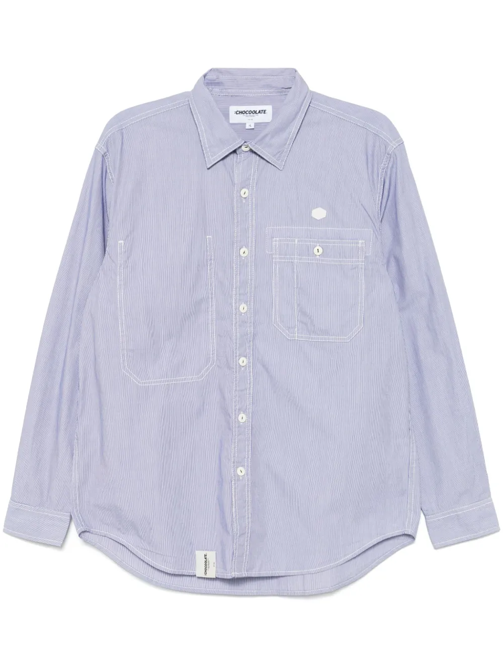 CHOCOOLATE camisa con rayas estampadas | negro | Image 1