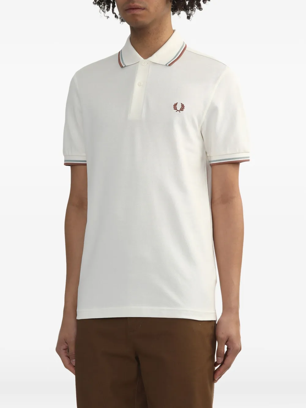 Fred Perry The Twin Tipped poloshirt Wit