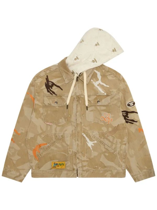 AAPE BY *A BATHING APE® ロゴ ジャケット | ブラウン | FARFETCH JP