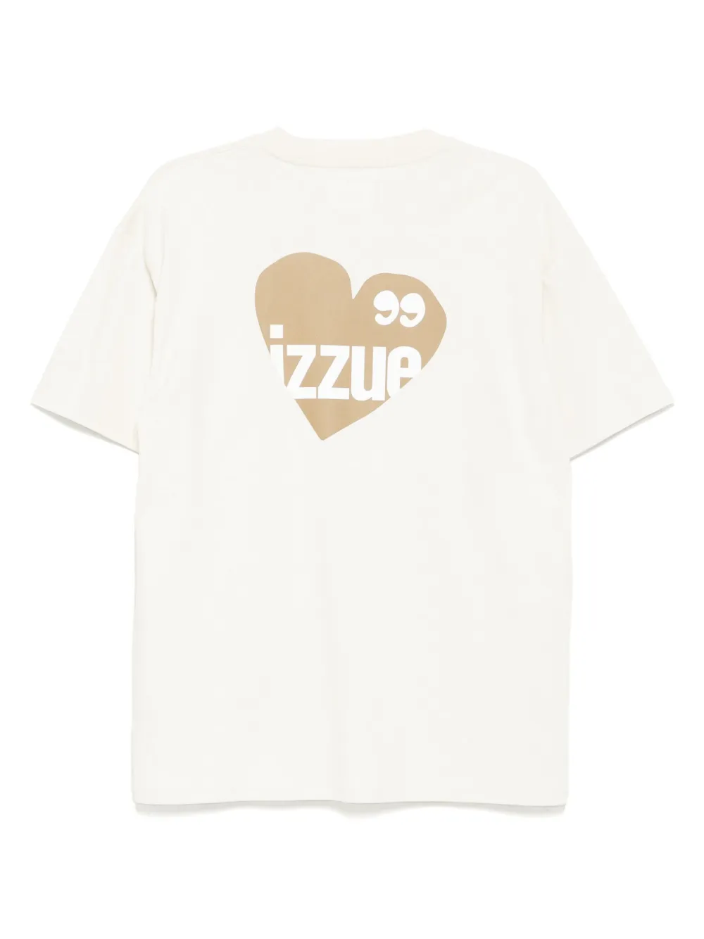 izzue T-shirt met logoprint - Beige