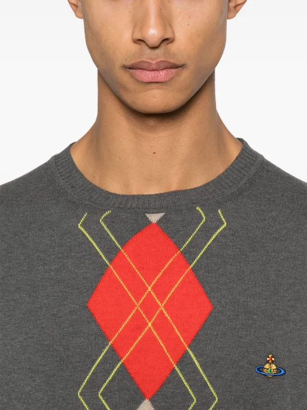 Vivienne Westwood アーガイル柄セーター 46 Vivienne Westwood アーガイル セーター | グレー | FARFETCH JP
