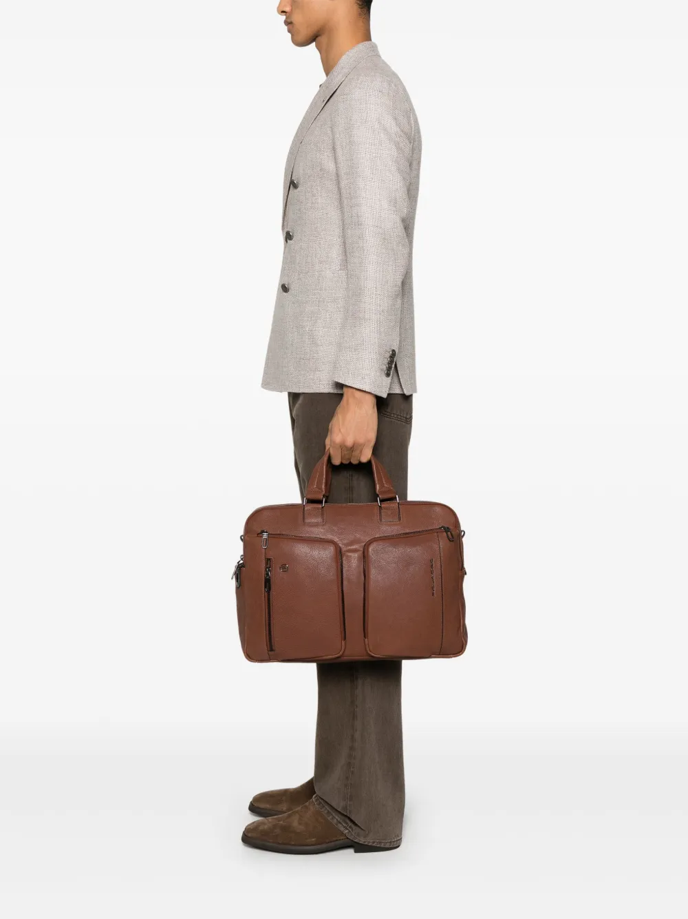 PIQUADRO Personalizable laptoptas - Bruin