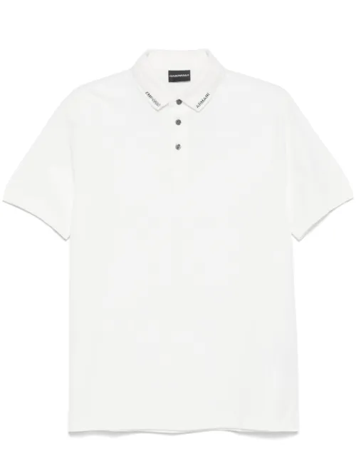Polo à logo brodé - Emporio Armani - Modalova
