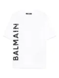 Balmain Kids logo-stamp T-shirt - White