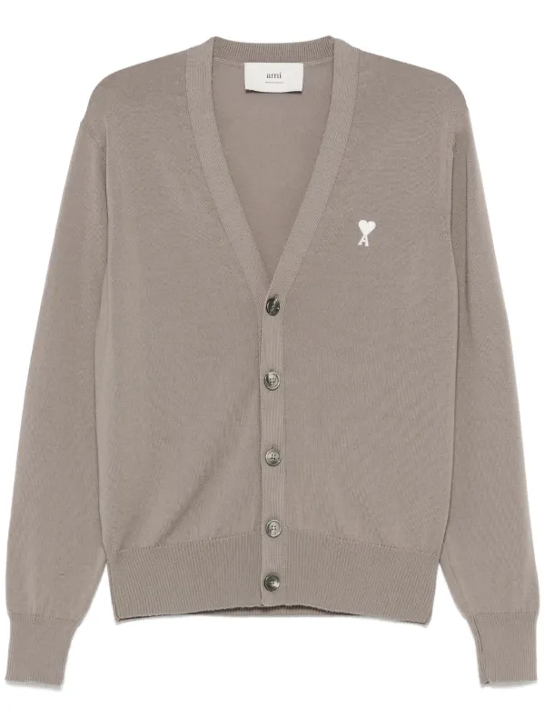 AMI Paris Ami De Coeur カーディガン | ブラウン | FARFETCH JP