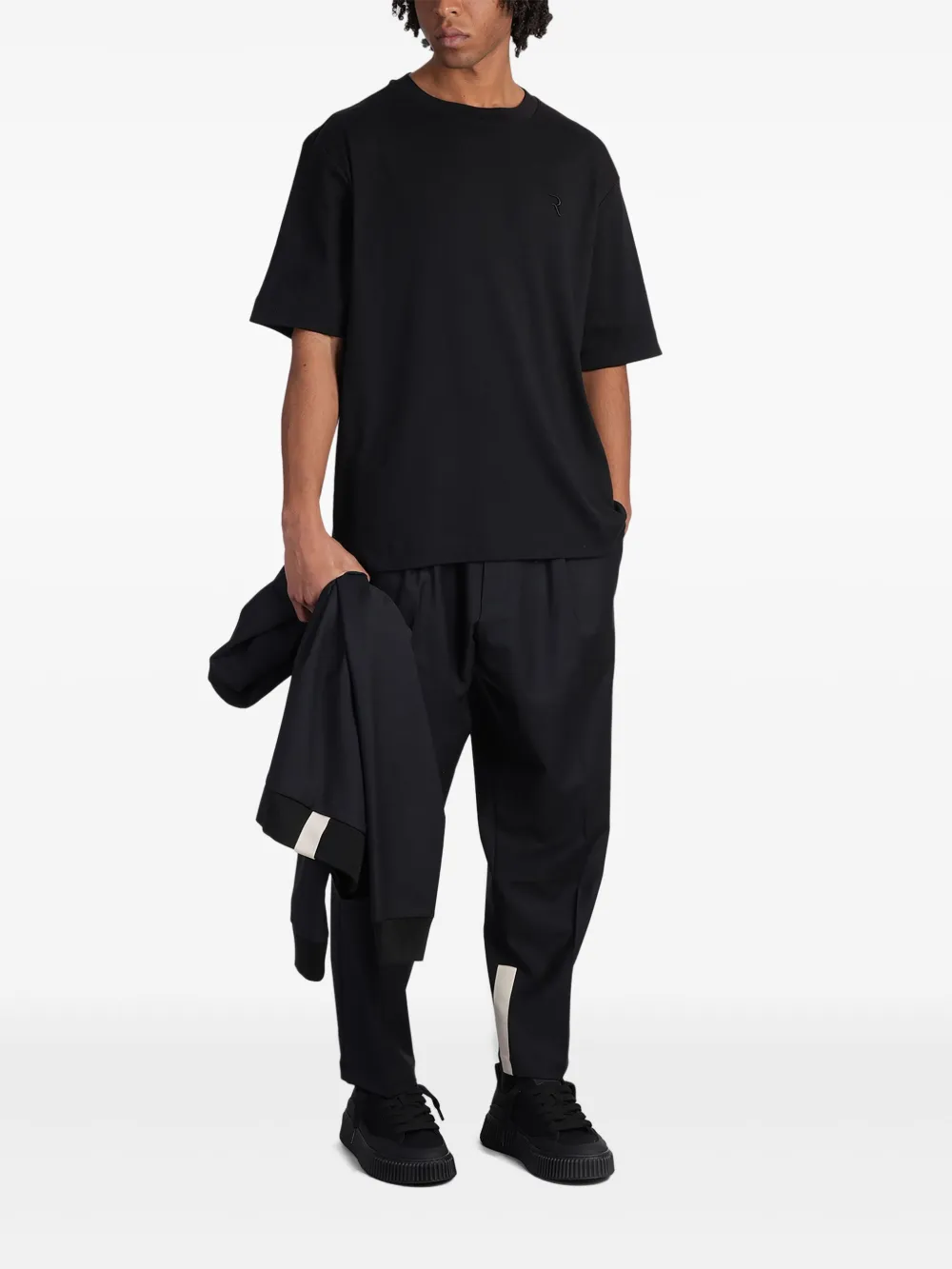 Rhun Katoenen T-shirt - Zwart