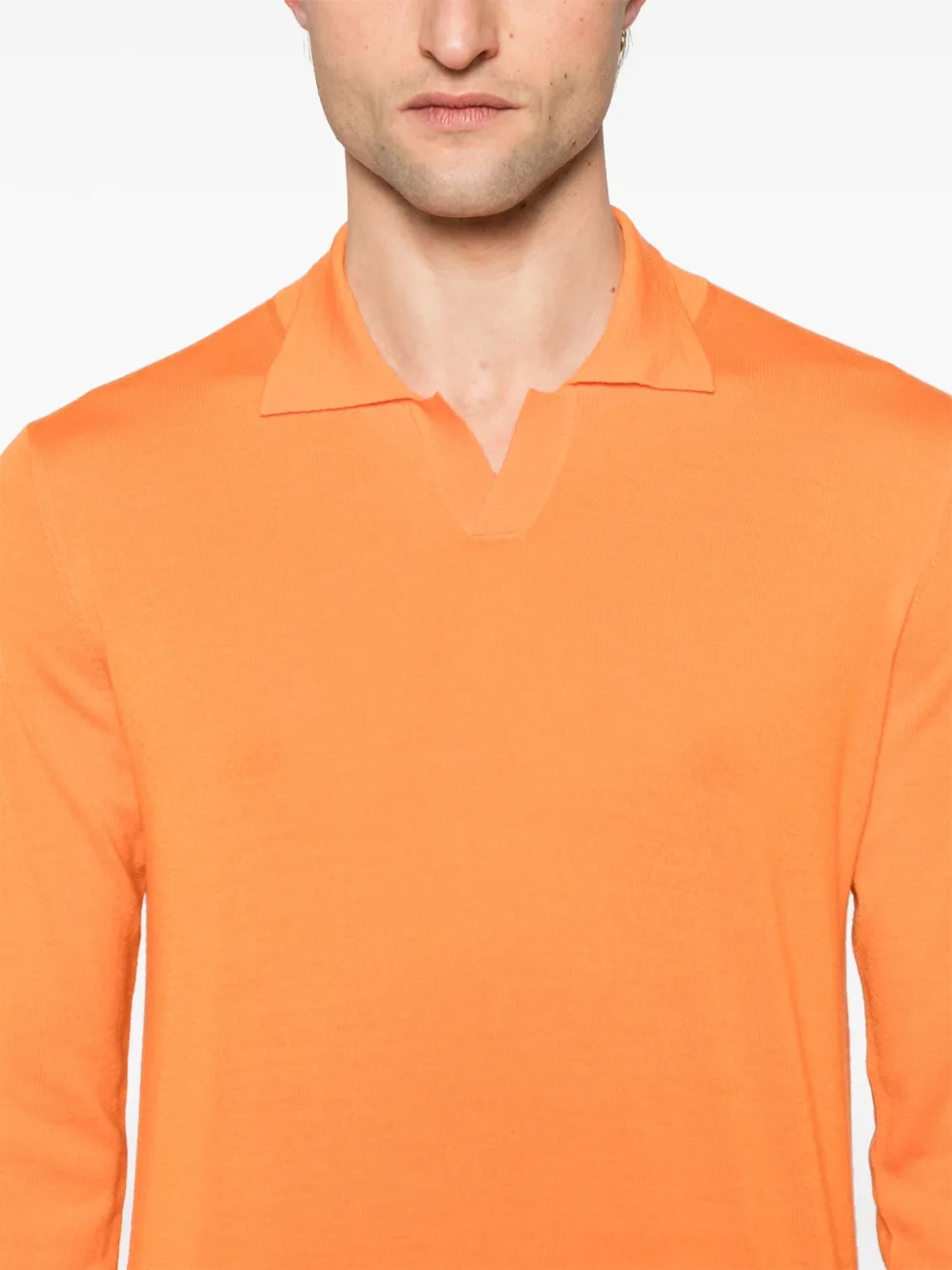 Roberto Collina T-shirt van merinowol Oranje