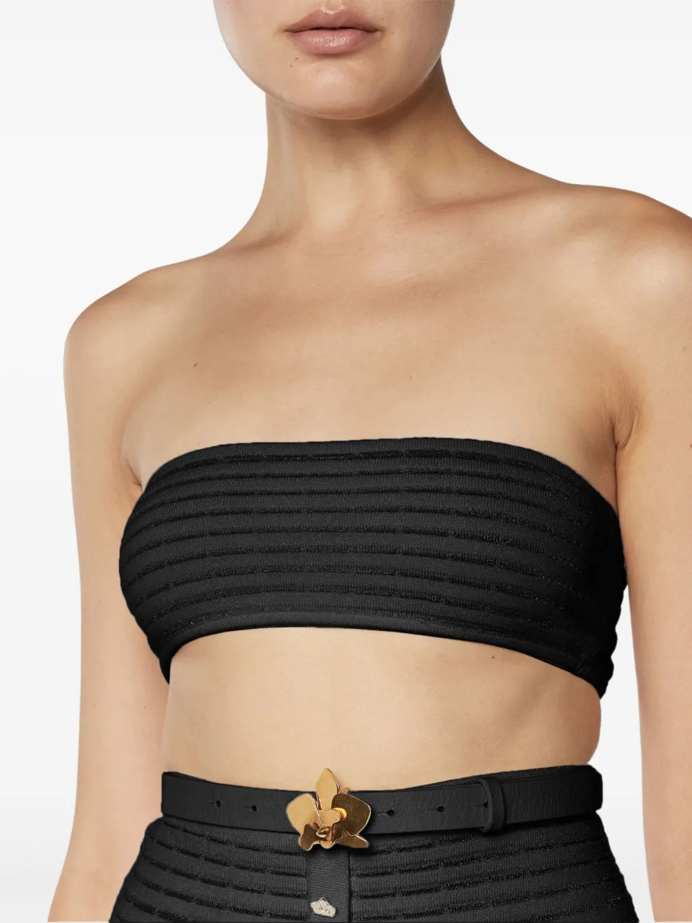GENNY RIBBED BANDEAU TOP