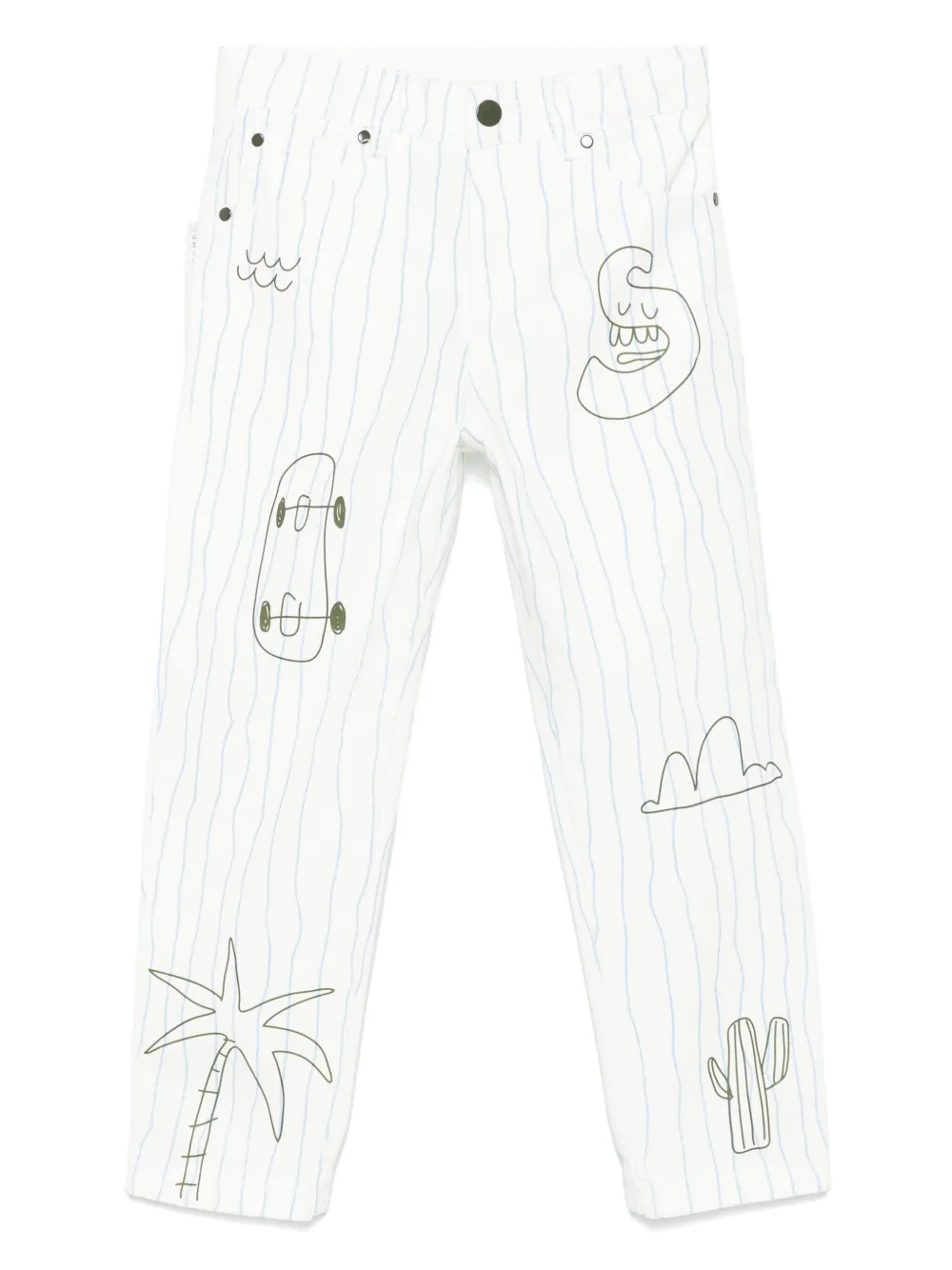 Stella McCartney Kids Jeans met Skaterboard-print Wit