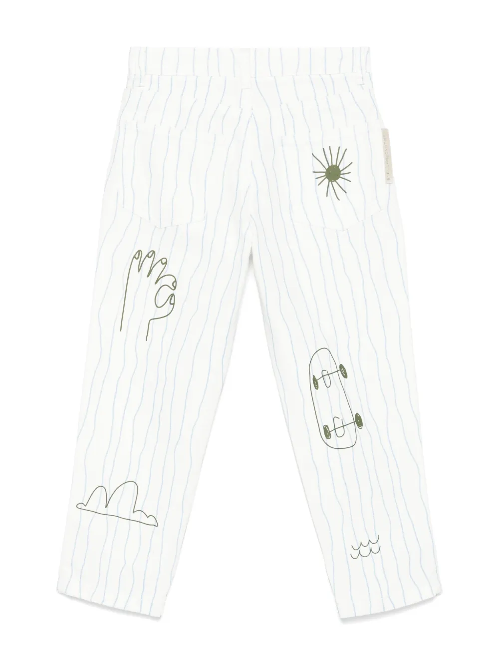 Stella McCartney Kids Jeans met Skaterboard-print - Wit