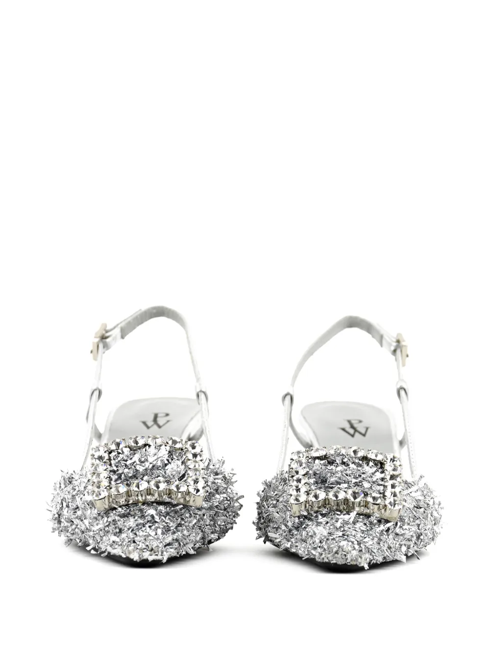 Paul Warmer Carre slingback pumps Zilver