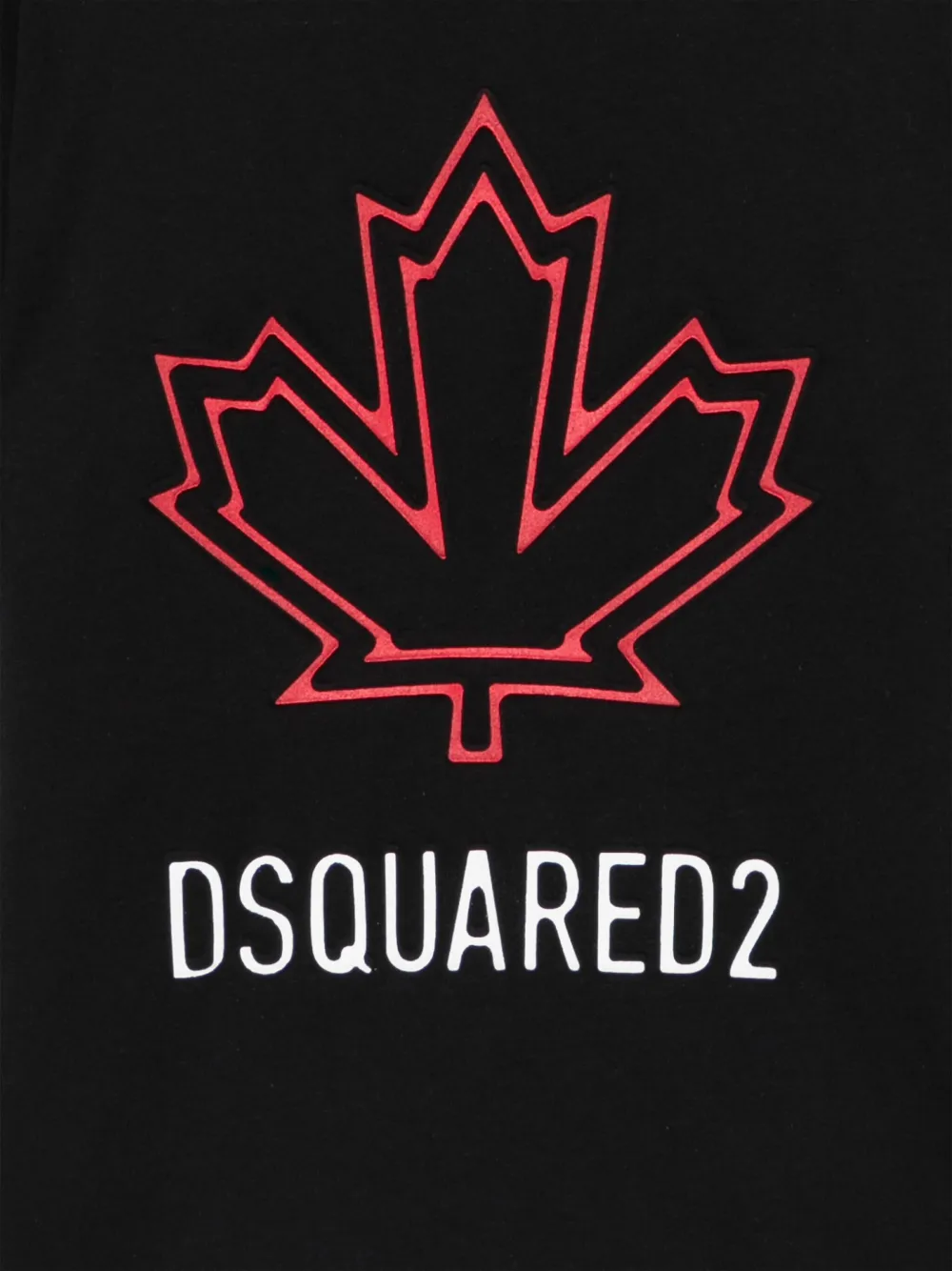 Dsquared2 Kids Maple Leaf Logo T-shirt In Black