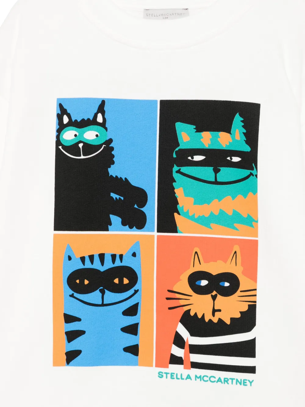 Stella McCartney Kids Sweater met kattenprint Wit