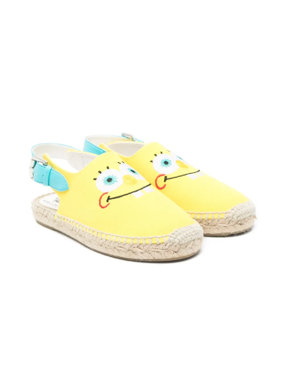 Stella McCartney Kids x Spongebob slingback espadrilles Geel