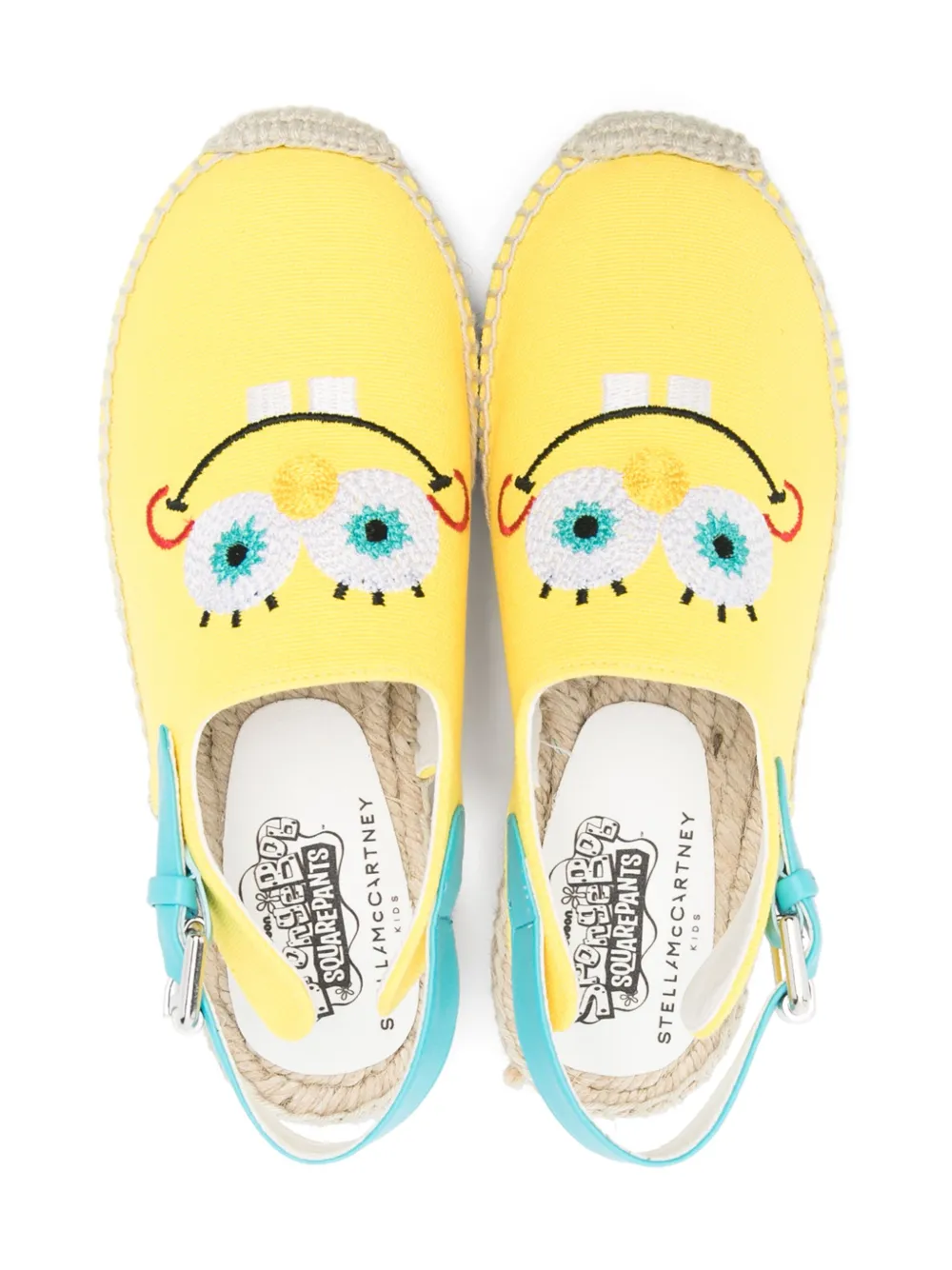 Stella McCartney Kids x Spongebob slingback espadrilles Yellow