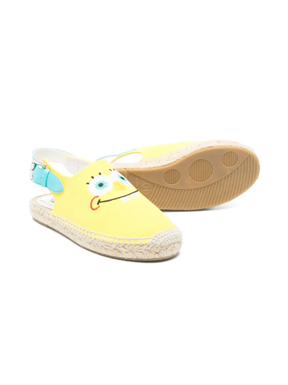 Stella McCartney Kids x Spongebob slingback espadrilles Yellow