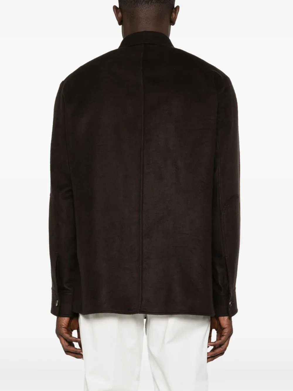 Gabriela Hearst Lucas Overshirt In Chocolate Winter Silk In Brown
