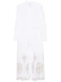 Eleventy embroidered midi dress - White