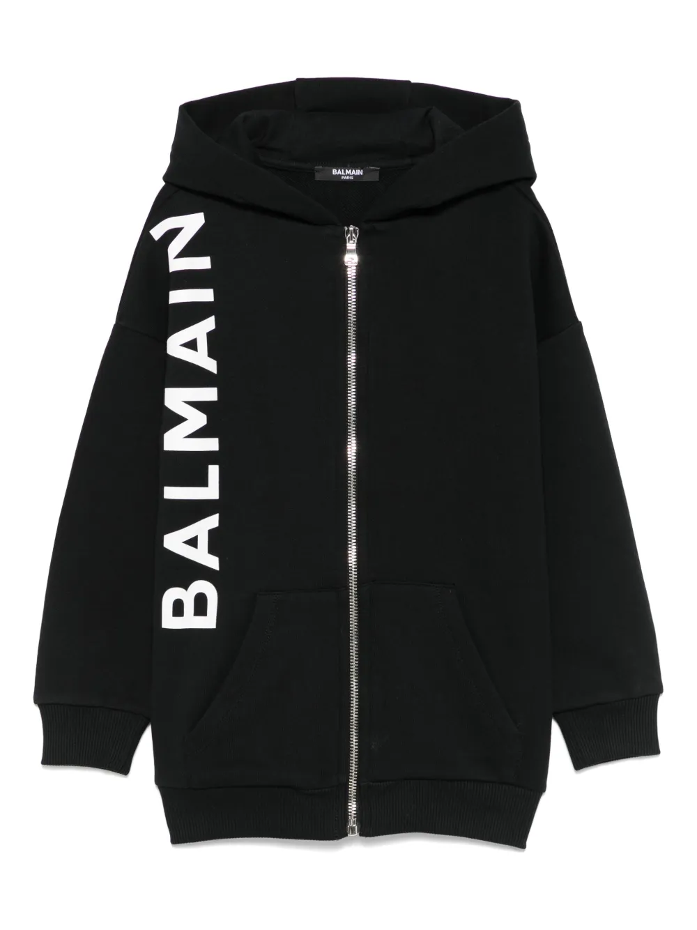 Balmain Kids Hoodie met logoprint Zwart