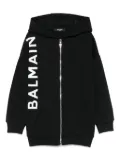 Balmain Kids logo-stamp hoodie - Black