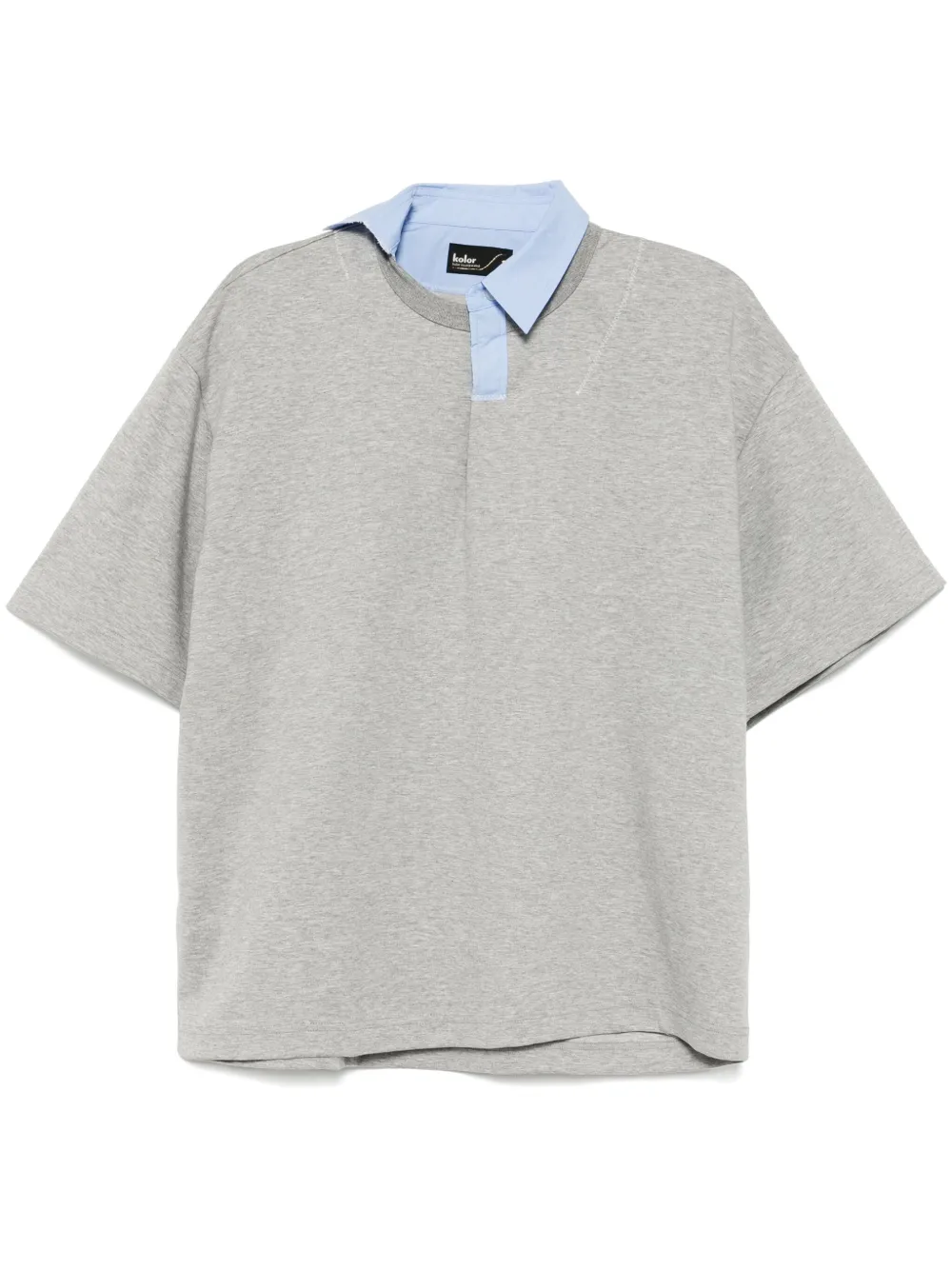 contrast collar polo shirt