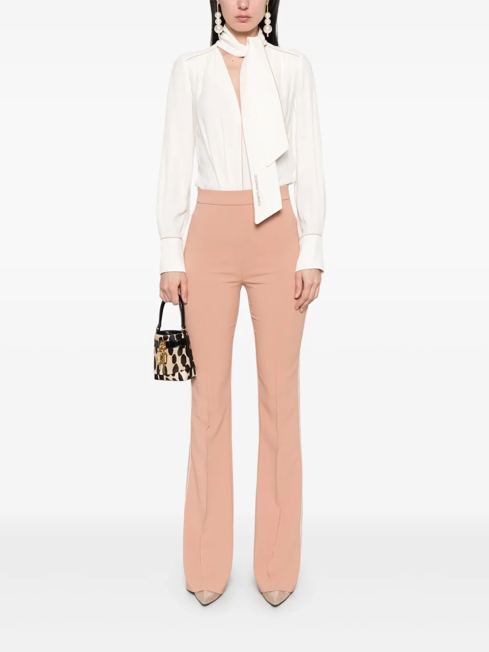 Elisabetta Franchi Jumpsuit met afwerking - Beige