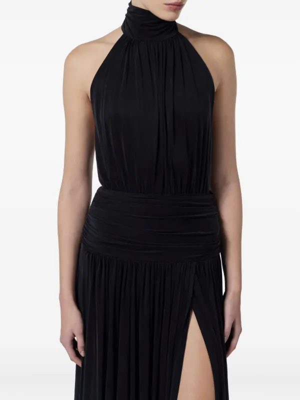 lambskin leather dress Short gathered dress in lambskin – Rabanne main image 0