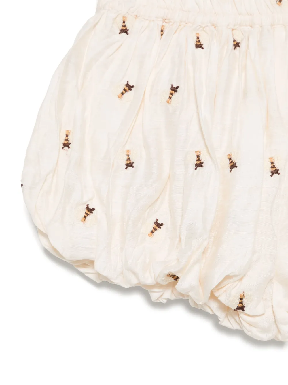 Donsje Broekje met geborduurde bij Beige