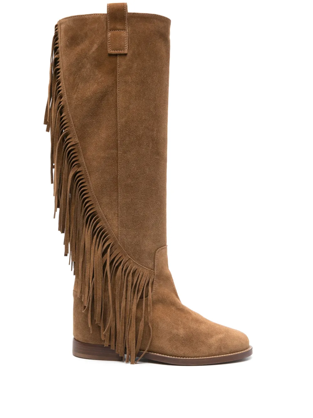 Via Roma 15 fringed boots Brown