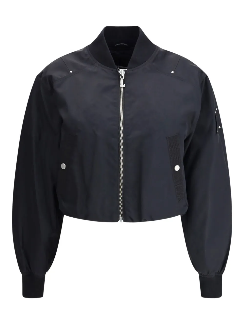 logo-plaque ribbed-cuff jacket