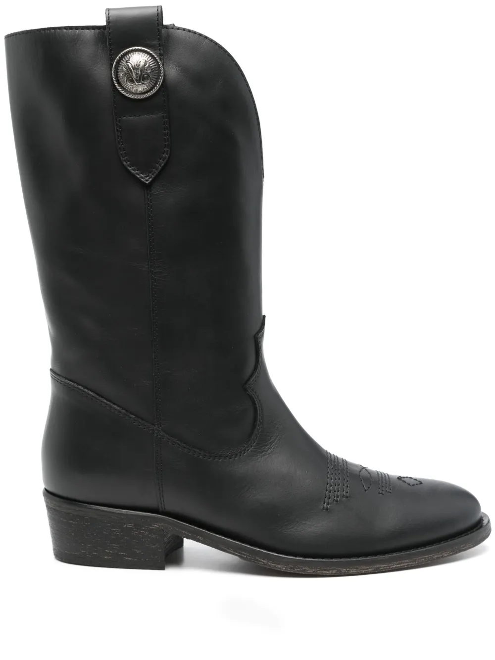 Via Roma 15 leather boots Black