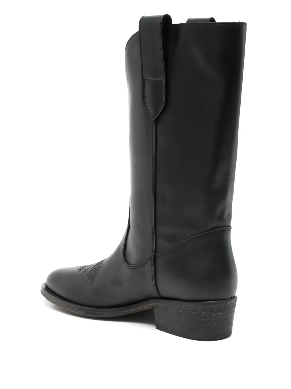 Via Roma 15 leather boots Black