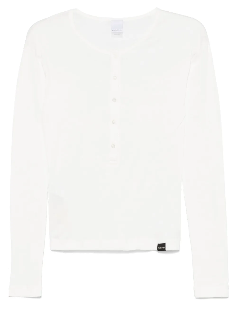 Shop Pinko Henley Top In White