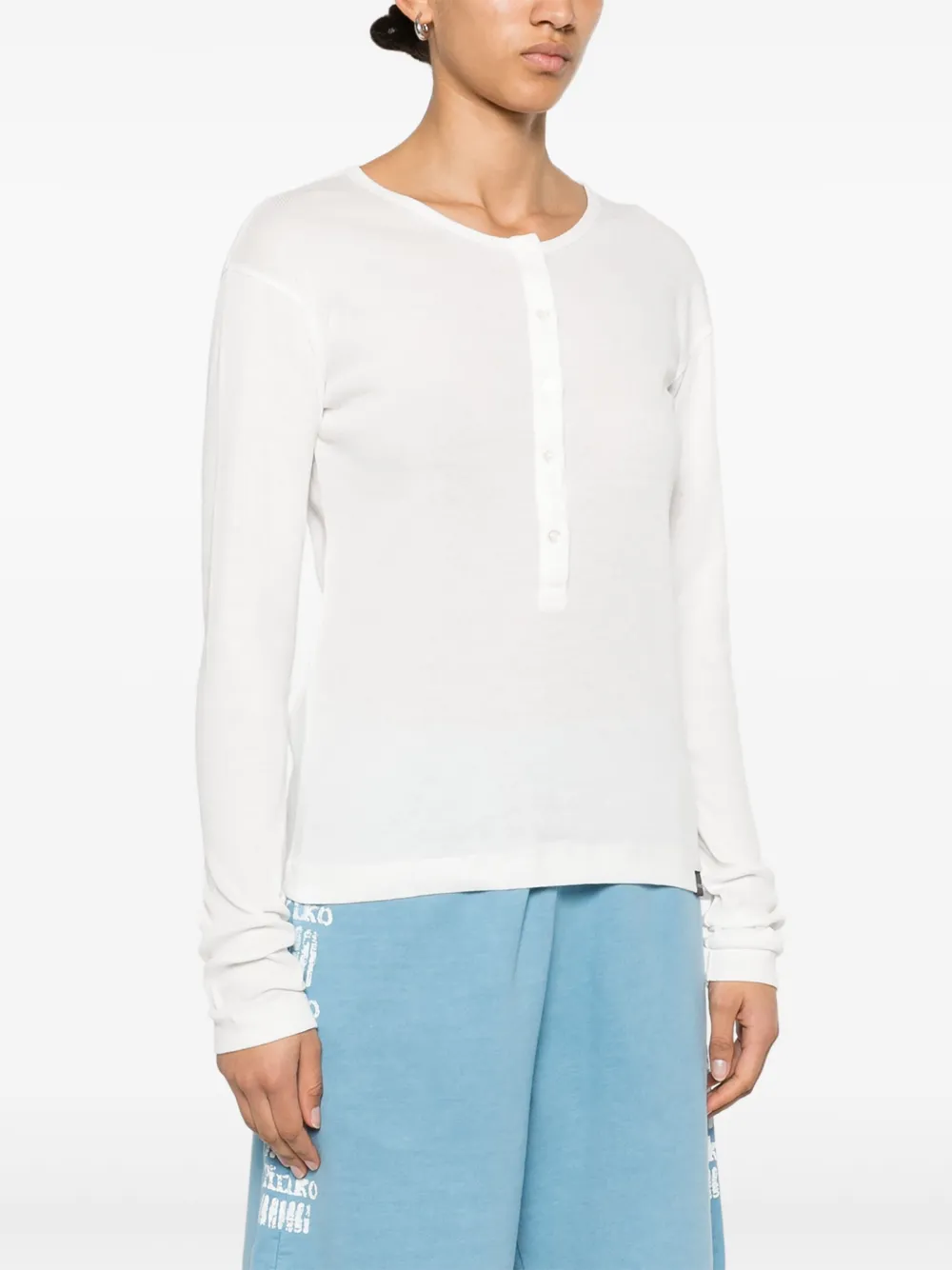 Shop Pinko Henley Top In White