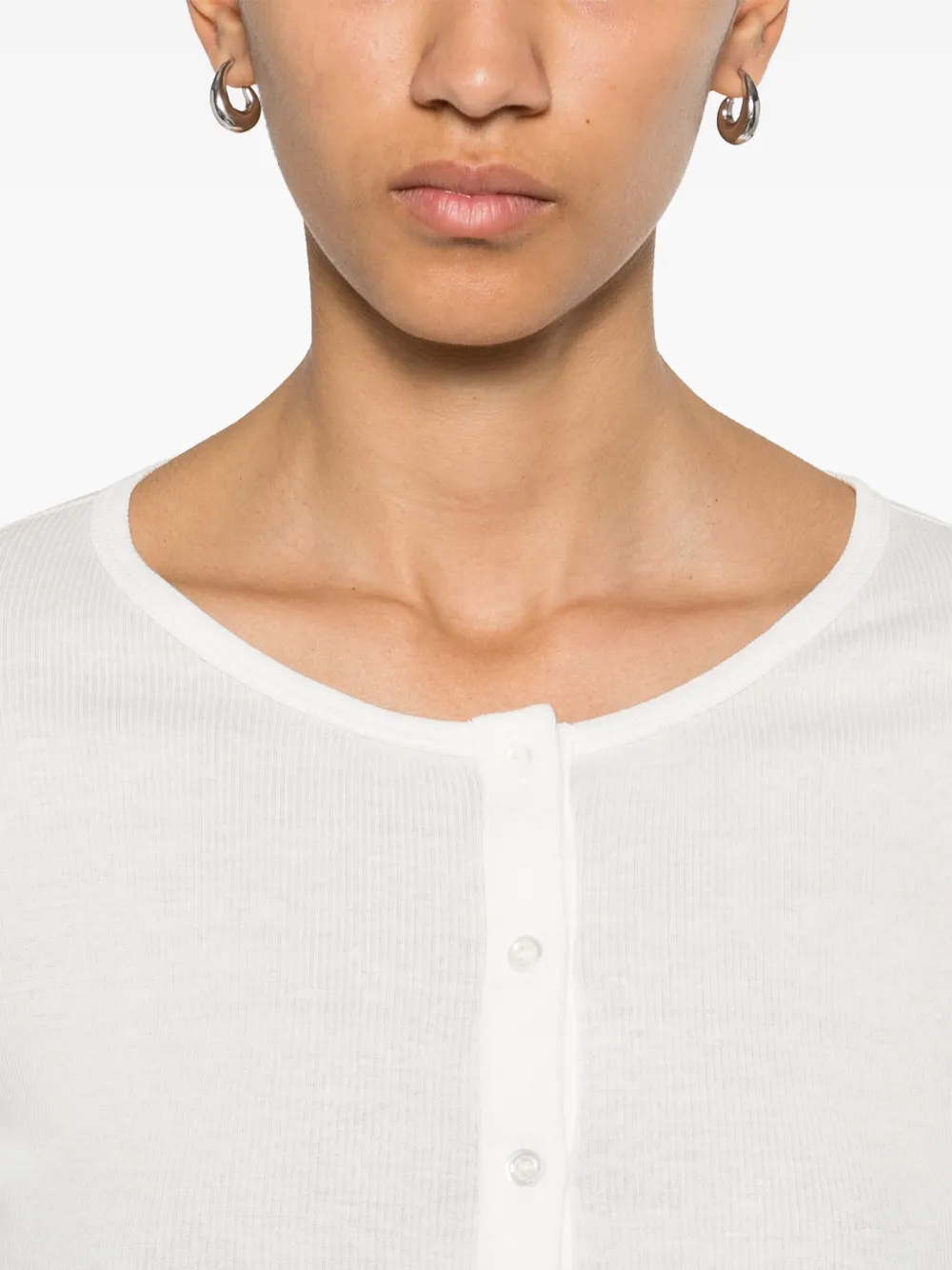 Shop Pinko Henley Top In White