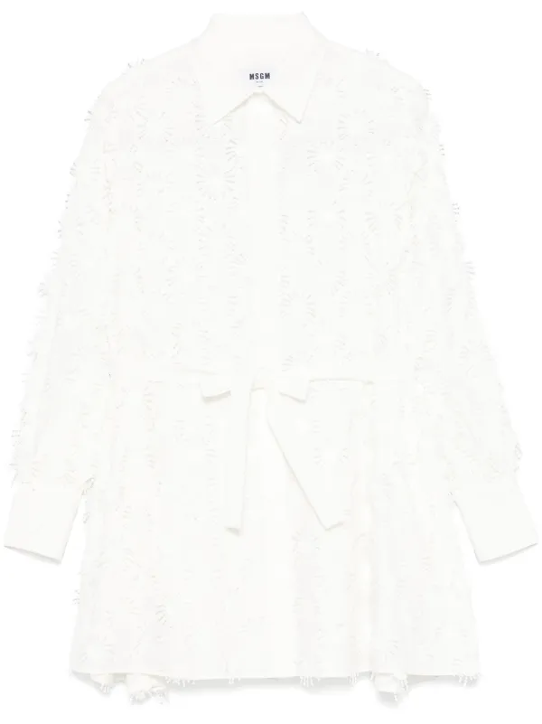 msgm mini dress Msgm Striped Check Panel Mini Dress