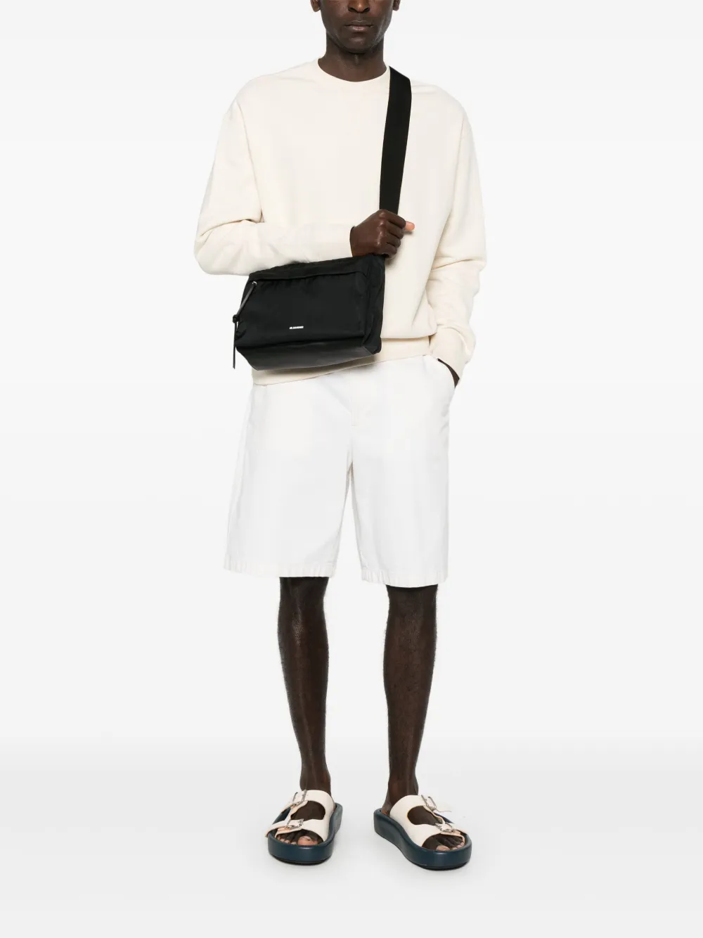 Jil Sander Soft messengertas - Zwart