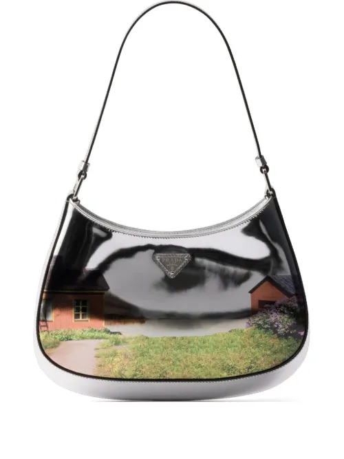 Sac porté épaule Cleo en cuir à fini brossé - Prada - Modalova