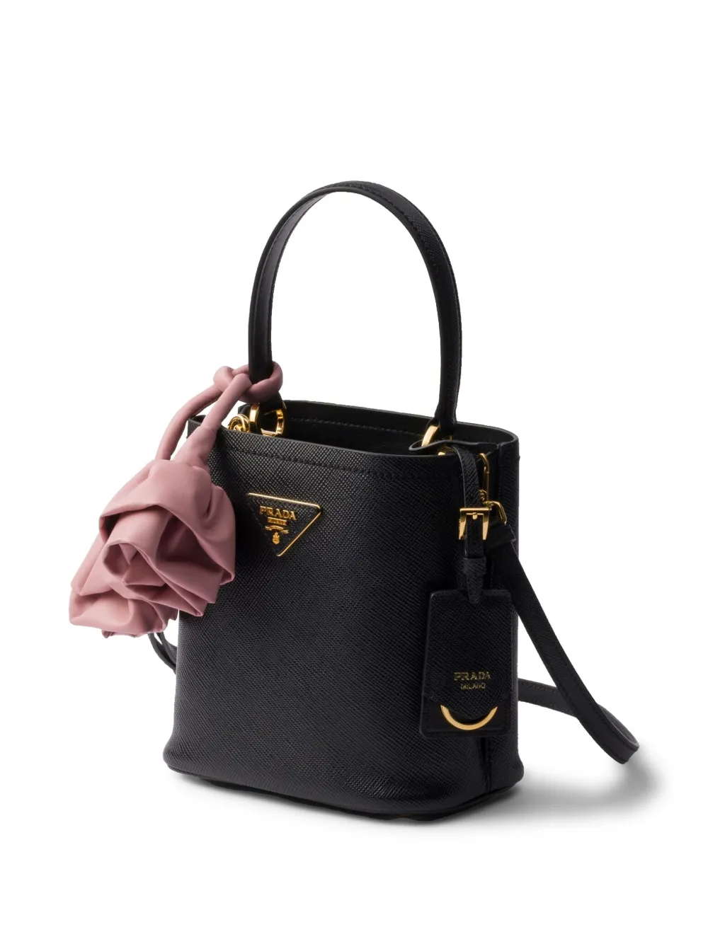Prada Panier Saffiano kleine tas Zwart