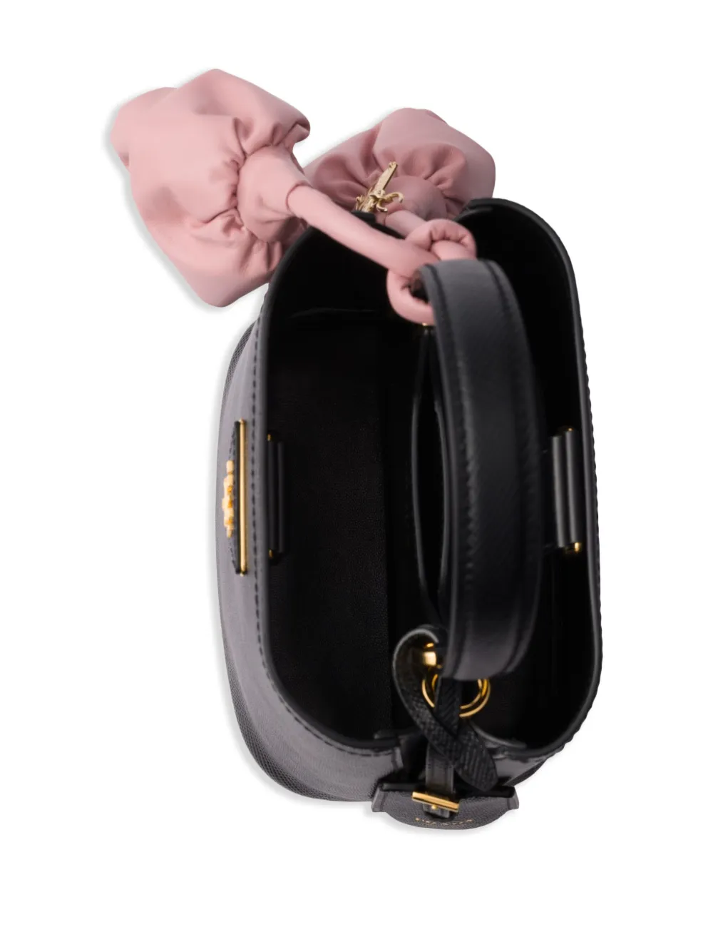 Prada Panier Saffiano kleine tas Zwart