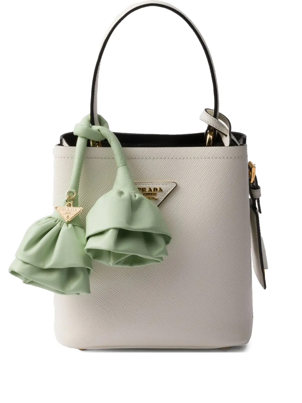 Prada Panier Saffiano mini-tas Wit