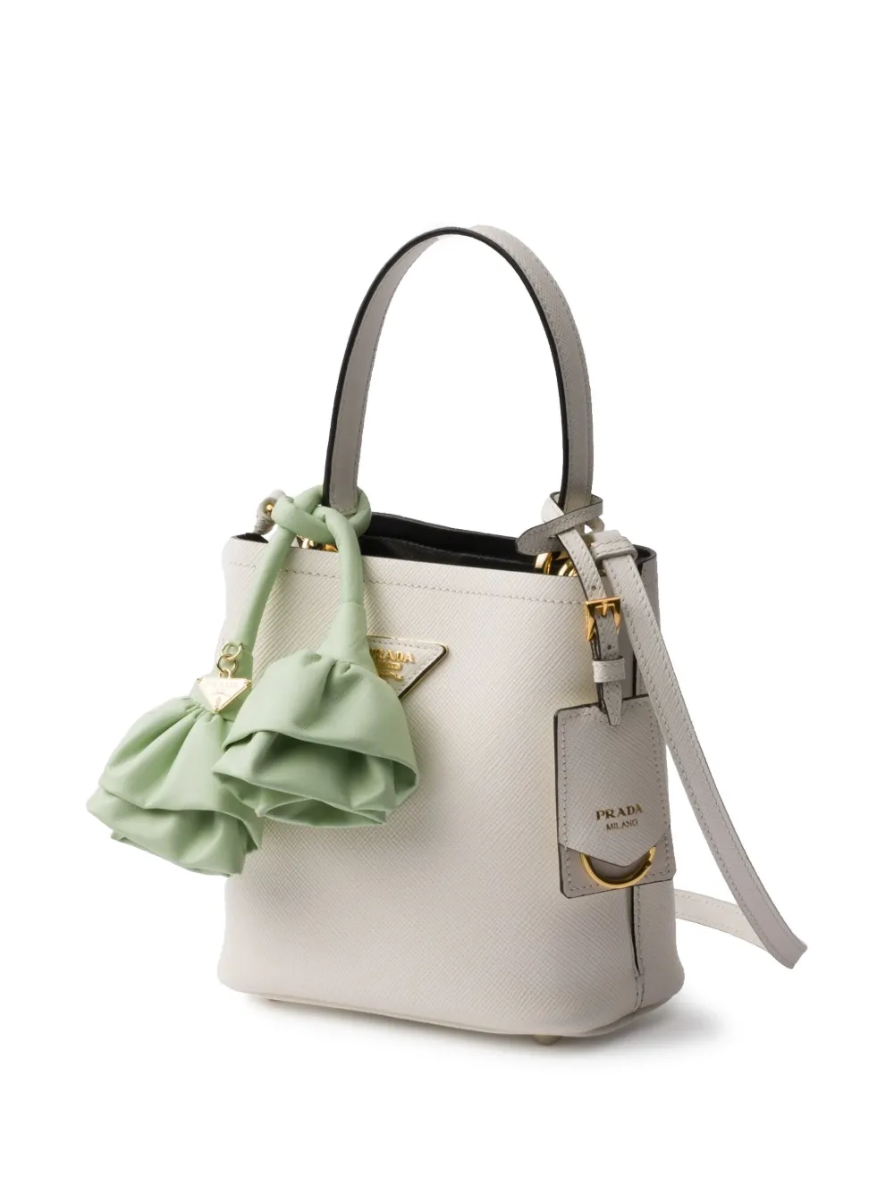 Prada Panier Saffiano mini-tas Wit