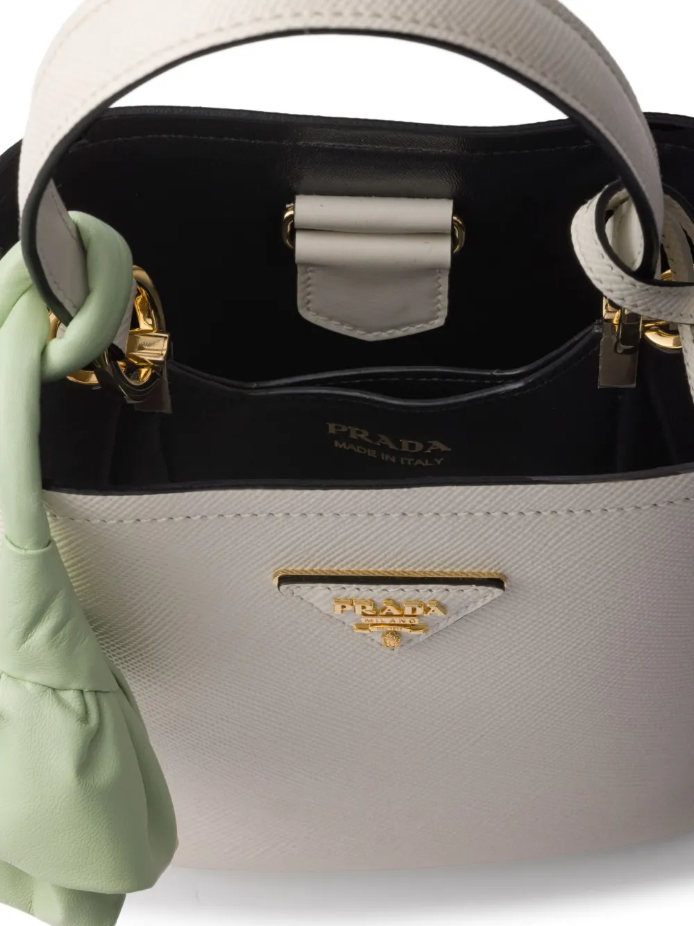 Prada Panier Saffiano mini-tas Wit