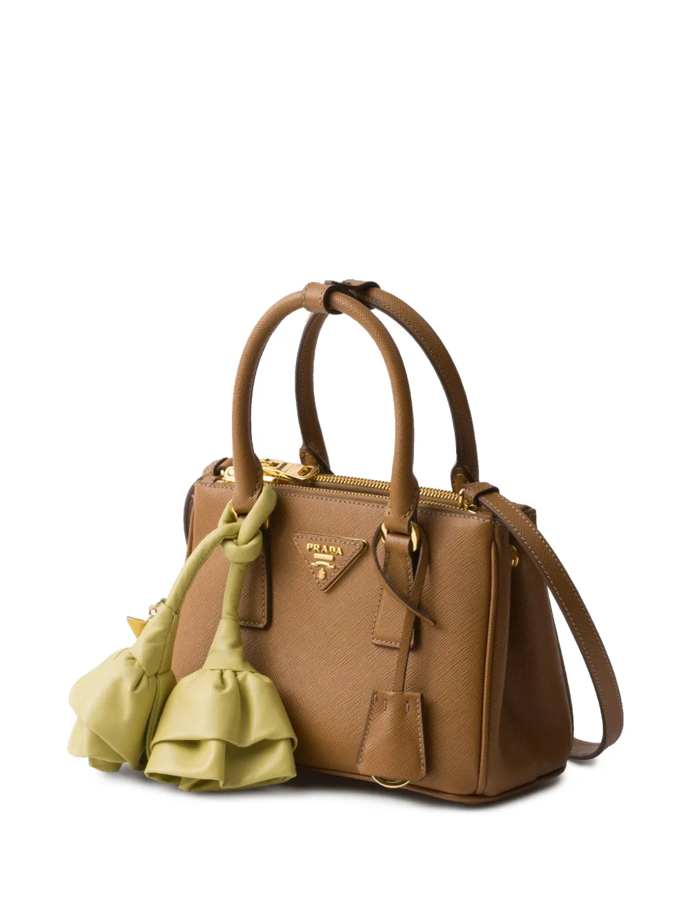 Prada Galleria Saffiano mini-tas Bruin