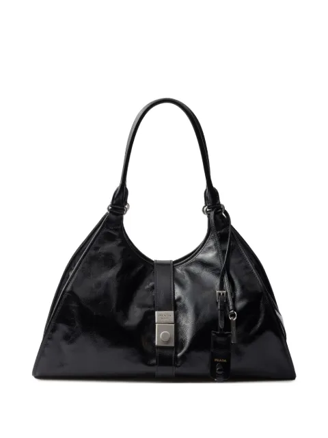 Prada large leather tote bag