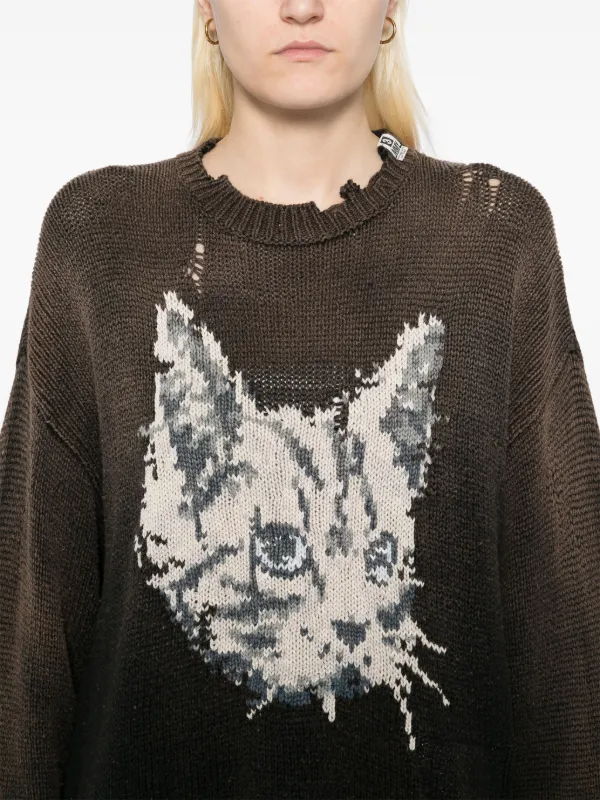 Maison MIHARA YASUHIRO cat-jacquard Jumper | Brown | FARFETCH