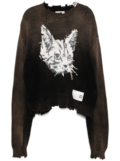 Maison MIHARA YASUHIRO suéter con gato en jacquard