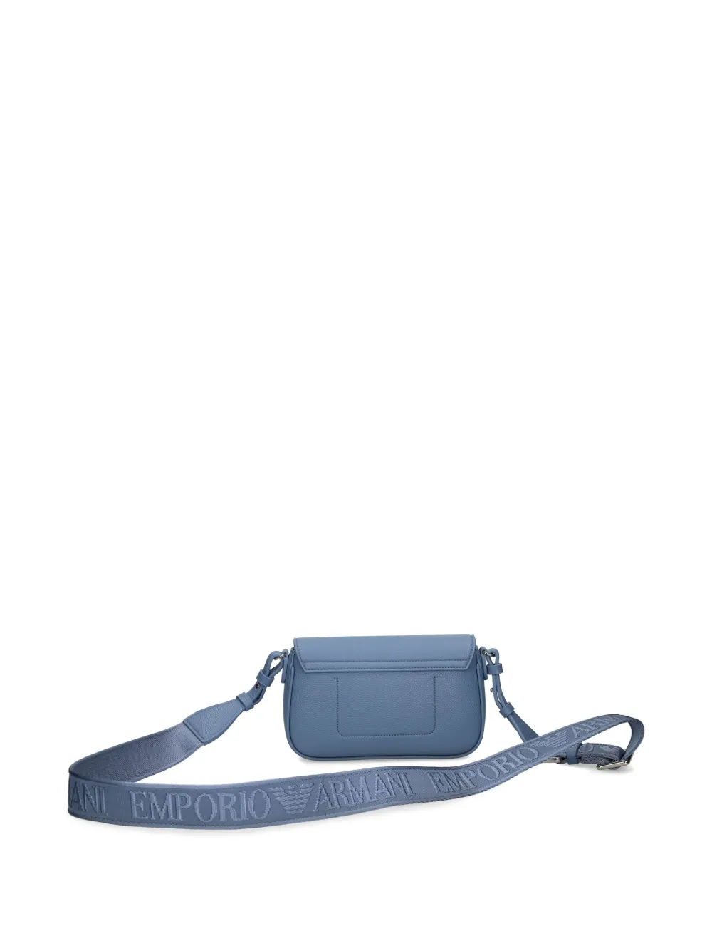 Emporio Armani logo-embroidered strap cross body bag - Blauw